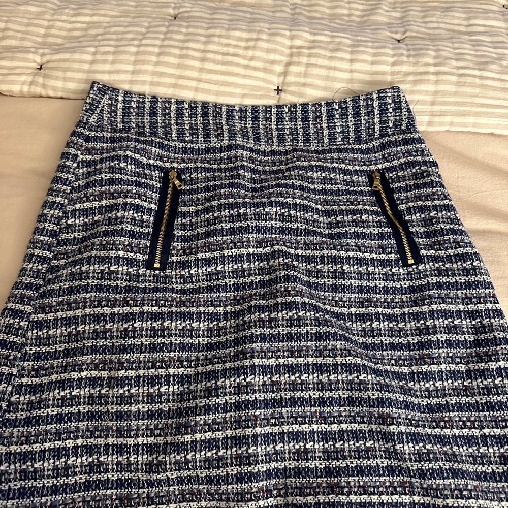 Loft heathered work skirt blue
